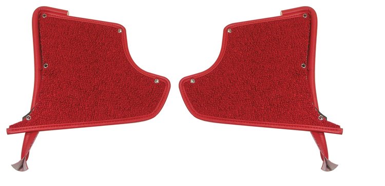 412835 Kick Panels W/Carpet, 1963-1964 Chevy Corvette, Red
