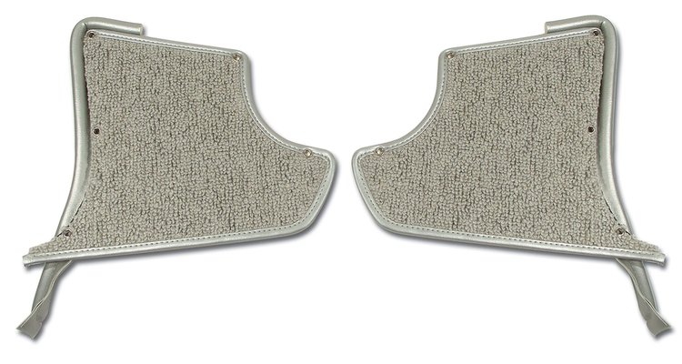 412861 Kick Panels W/Carpet, 1963-1964 Chevy Corvette, Silver