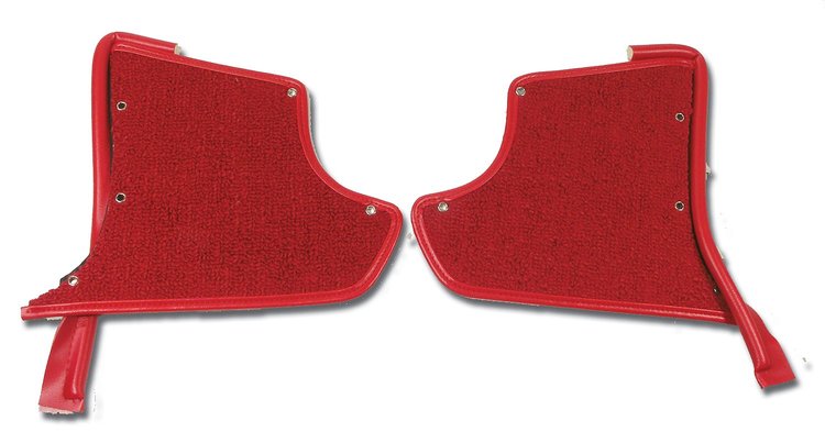 412930 Kick Panels W/Carpet, 1965-1967 Chevy Corvette, Red