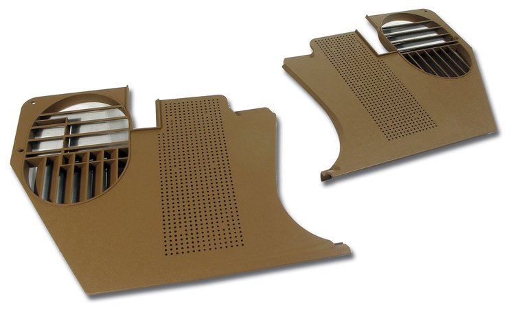 413851 Kick Panels, 1973-1975 Chevy Corvette, Medium Saddle