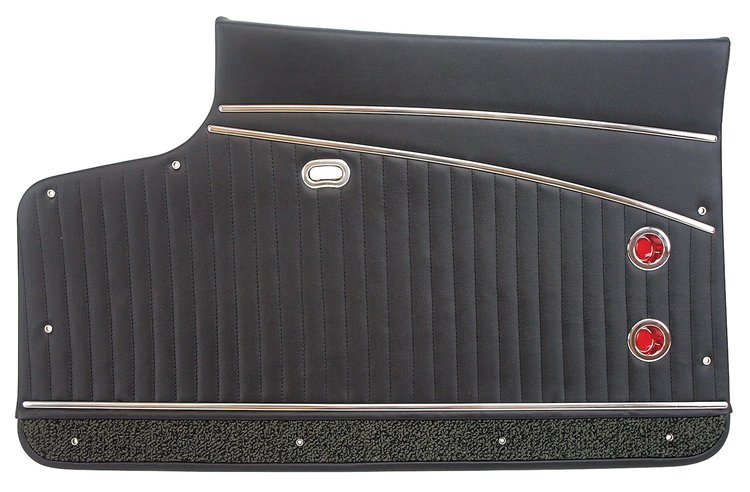 414420 Door Panels, 1962-1962 Chevy Corvette, Black, Leather Deluxe