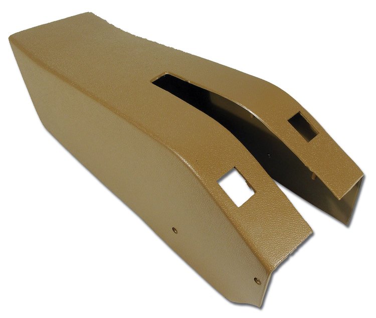 415451 Park Brake Console W/Power Window Switch Cutouts, 1973-1975 Chevy Corvette, Medium Saddle