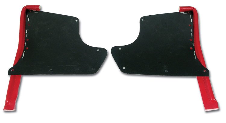 416230 Kick Panels W/Windlace, 1965-1967 Chevy Corvette, Red