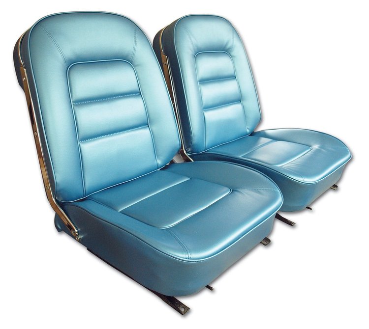 417340 Vinyl Seat Covers, 1965-1965 Chevy Corvette, Bright Blue