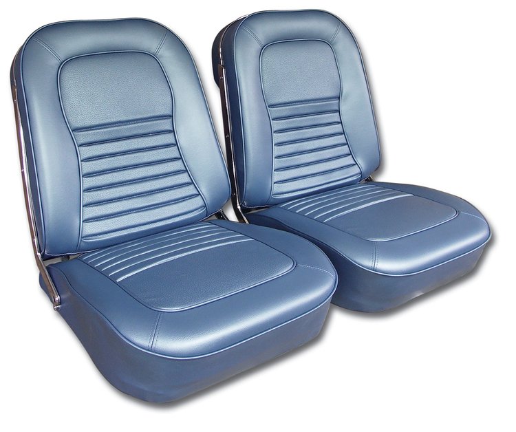 417540 Vinyl Seat Covers, 1967-1967 Chevy Corvette, Bright Blue