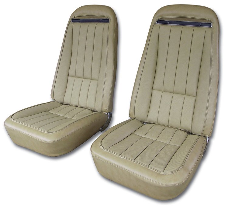 417851 Vinyl Seat Covers, 1973-1974 Chevy Corvette, Medium Saddle