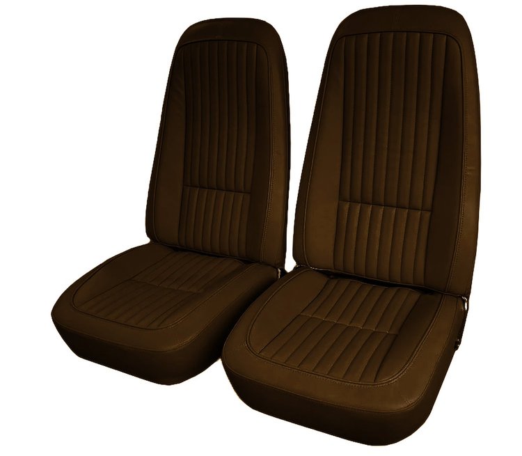 418055M Mounted Seats, 1976-1976 Chevy Corvette, Dark Brown Vinyl