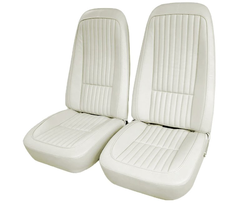 418076M Mounted Seats, 1976-1976 Chevy Corvette, White Vinyl
