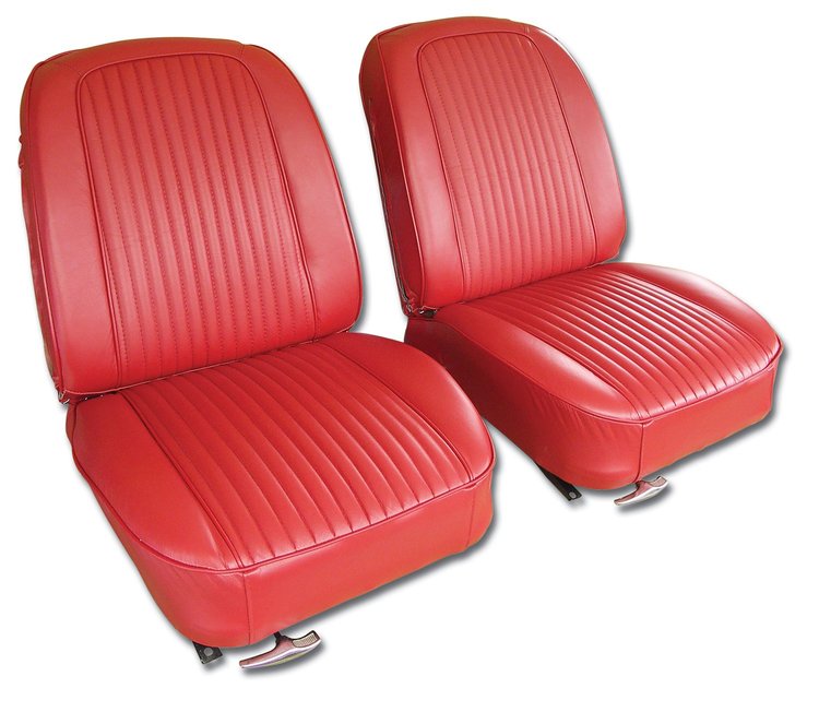 418335 Leather Seat Covers, 1963-1963 Chevy Corvette, Red