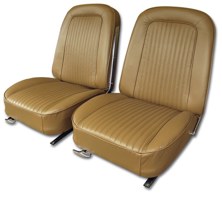 418454 Leather Seat Covers, 1964-1964 Chevy Corvette, Saddle