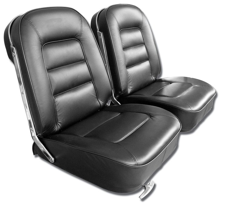 418520 Leather Seat Covers, 1965-1965 Chevy Corvette, Black