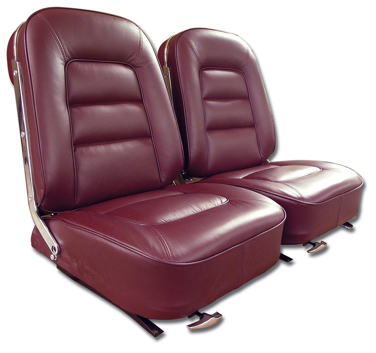 418537 Leather Seat Covers, 1965-1965 Chevy Corvette, Maroon