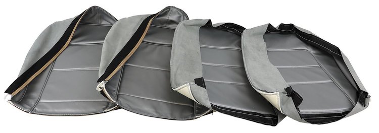 418561 Leather Seat Covers, 1965-1965 Chevy Corvette, Silver