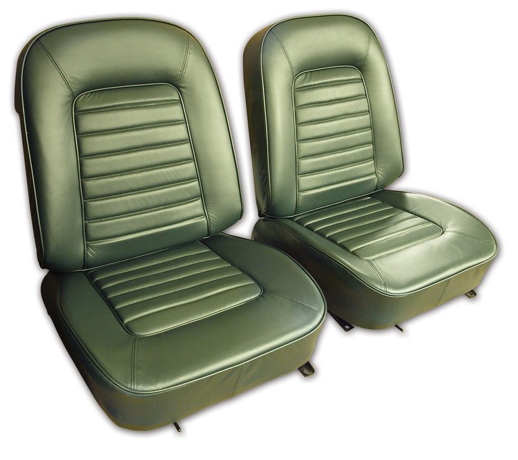 418614 Leather Seat Covers, 1966-1966 Chevy Corvette, Green