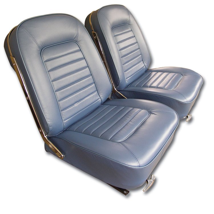 418640 Leather Seat Covers, 1966-1966 Chevy Corvette, Bright Blue
