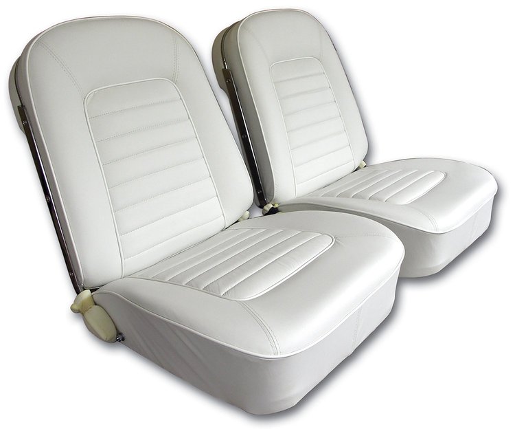 418665 Leather Seat Covers, 1966-1966 Chevy Corvette, White