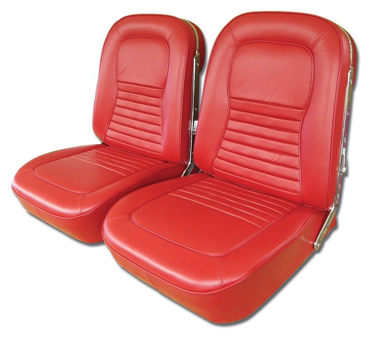 418730 Leather Seat Covers, 1967-1967 Chevy Corvette, Red