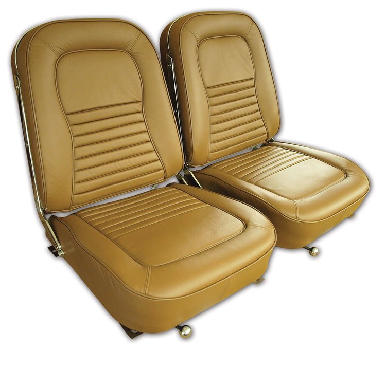 418753 Leather Seat Covers, 1967-1967 Chevy Corvette, Saddle