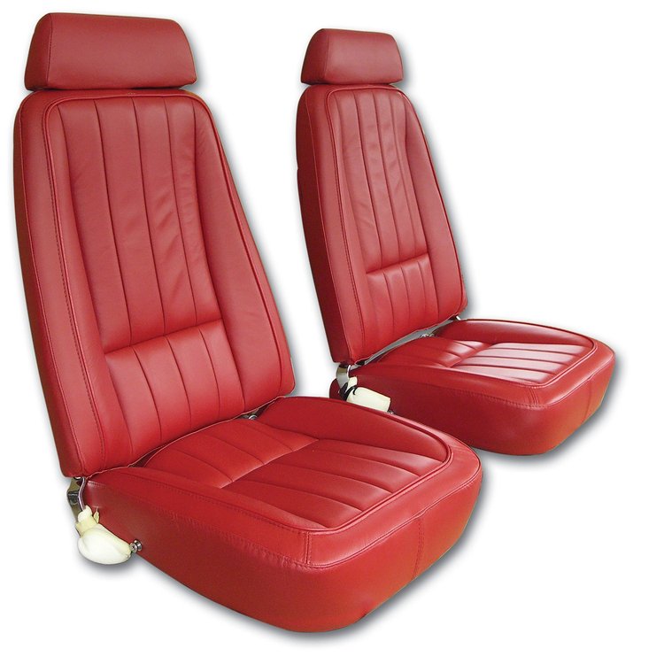 418930 Leather Seat Covers, 1969 Chevy Corvette, Red