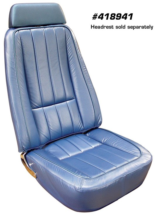 418941 Leather Seat Covers, 1969 Chevy Corvette, Bright Blue