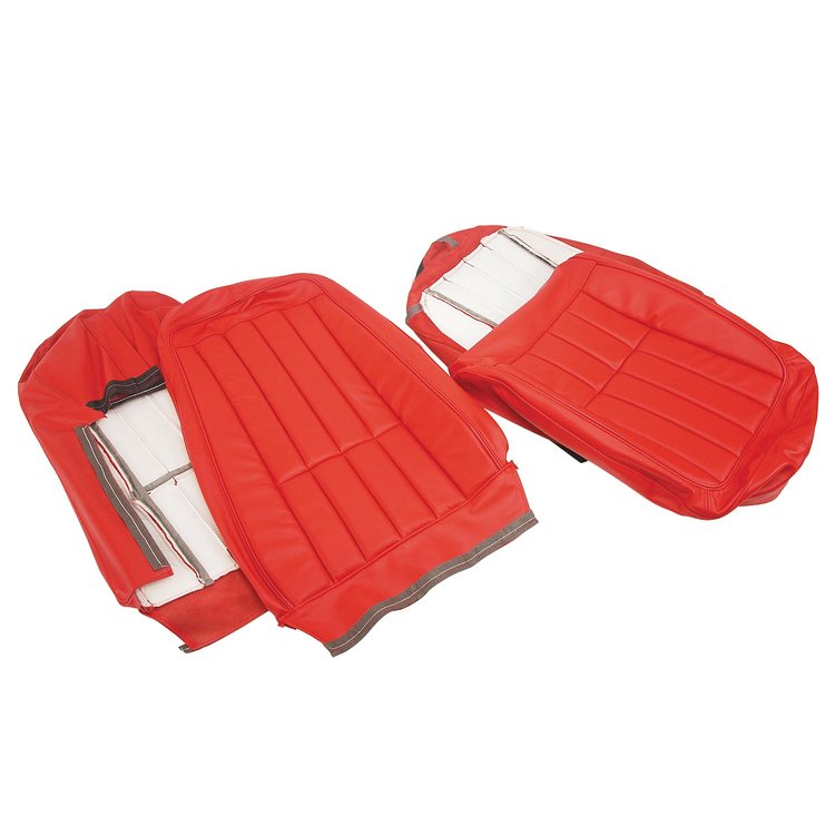 419130 Leather Seat Covers, 1970-1971 Chevy Corvette, Red 100-percent-Leather