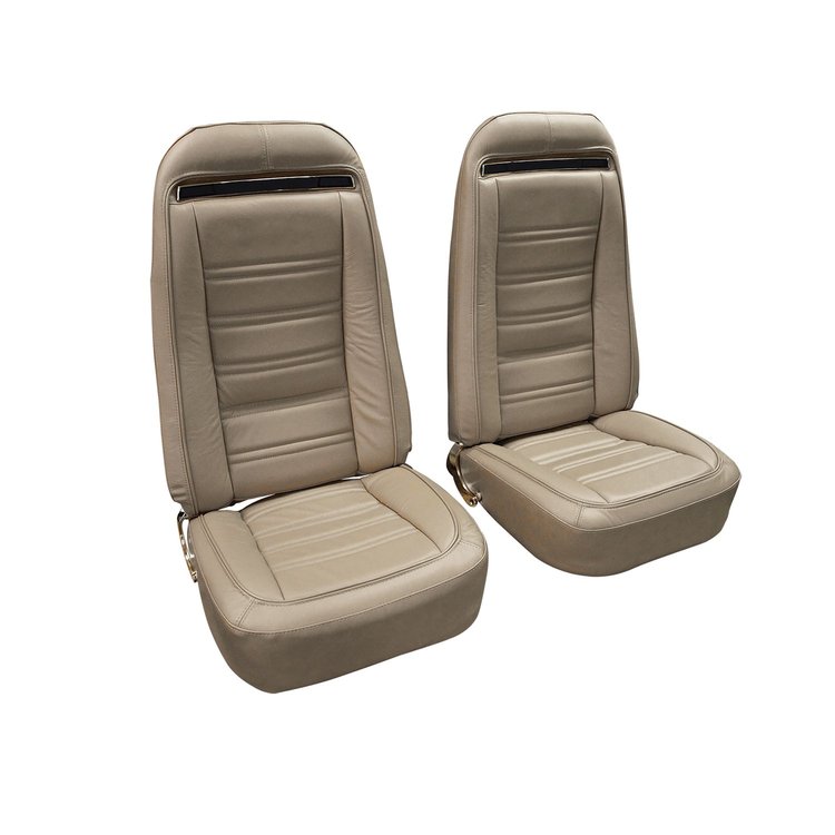 419316 Leather Seat Covers, 1974-1974 Chevy Corvette, Neutral Leather/Vinyl Original