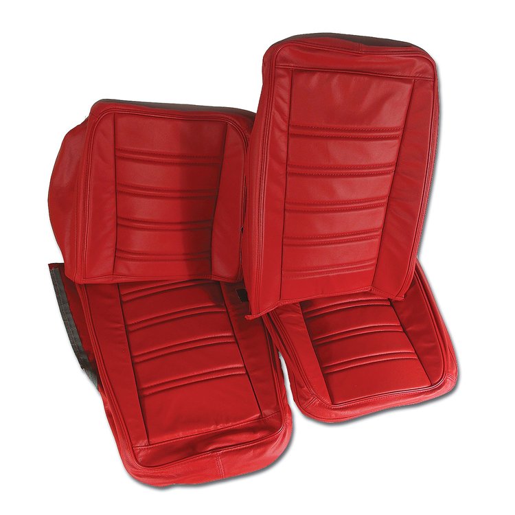 419430 Leather Seat Covers, 1972-1972 Chevy Corvette, Red 100-percent-Leather