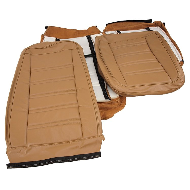 419451 Leather Seat Covers, 1973-1974 Chevy Corvette, Medium Saddle 100-percent-Leather
