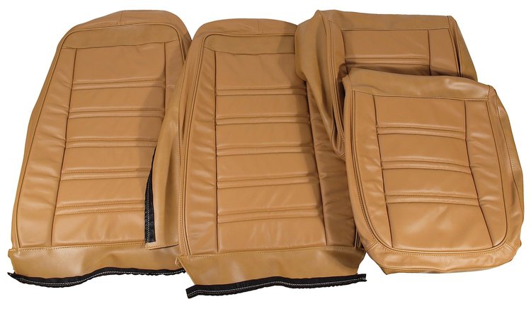 419551 Leather Seat Covers, 1975-1975 Chevy Corvette, Medium Saddle Leather/Vinyl Original