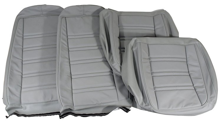 419767 Leather Seat Covers, 1976-1977 Chevy Corvette, Smoke Leather/Vinyl Original