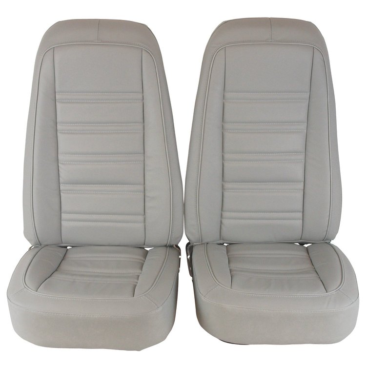 419767M Mounted Seats, 1976-1977 Chevy Corvette, Smoke Leather Vinyl