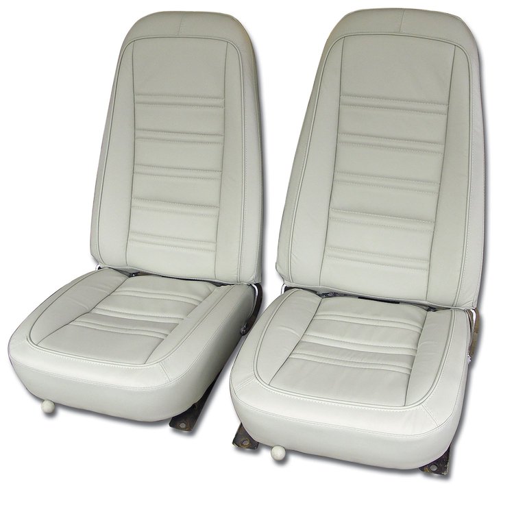 419773 Leather Seat Covers, 1978-1978 Chevy Corvette, Oyster Leather/Vinyl Original