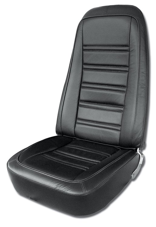 419820 Leather Seat Covers, 1976-1978 Chevy Corvette, Black, 100-percent-Leather
