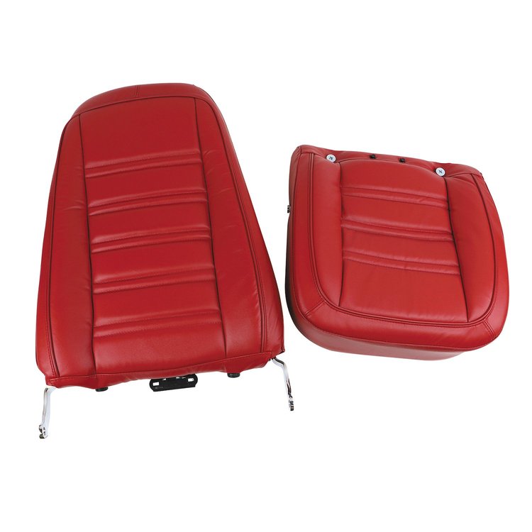 419824M Mounted Seats, 1977-1978 Chevy Corvette, Red 100-percent Leather