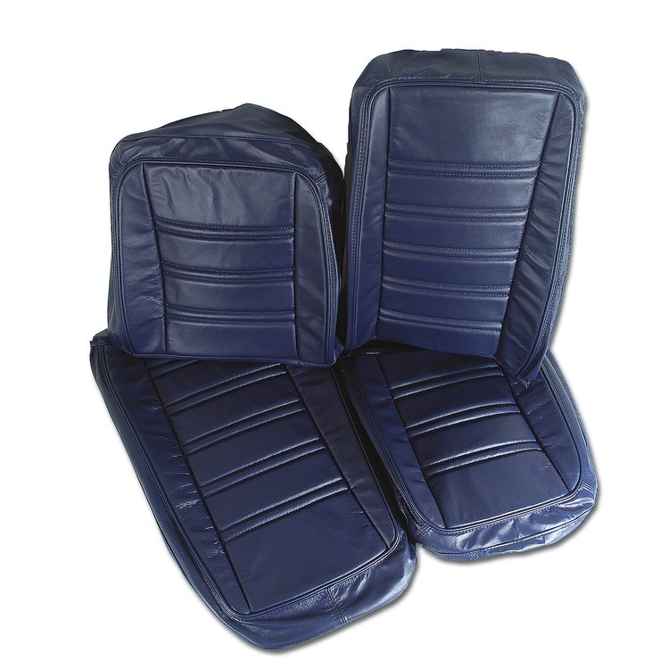 419845M Mounted Seats, 1977-1977 Chevy Corvette, Dark Blue 100-percent Leather
