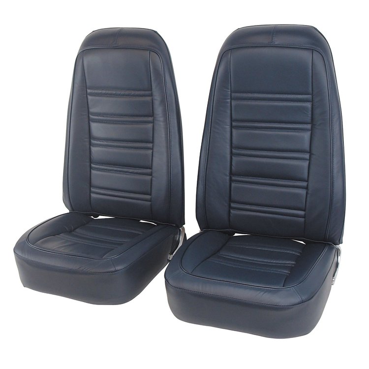 419848 Leather Seat Covers, 1978-1978 Chevy Corvette, Dark Blue 100-percent-Leather