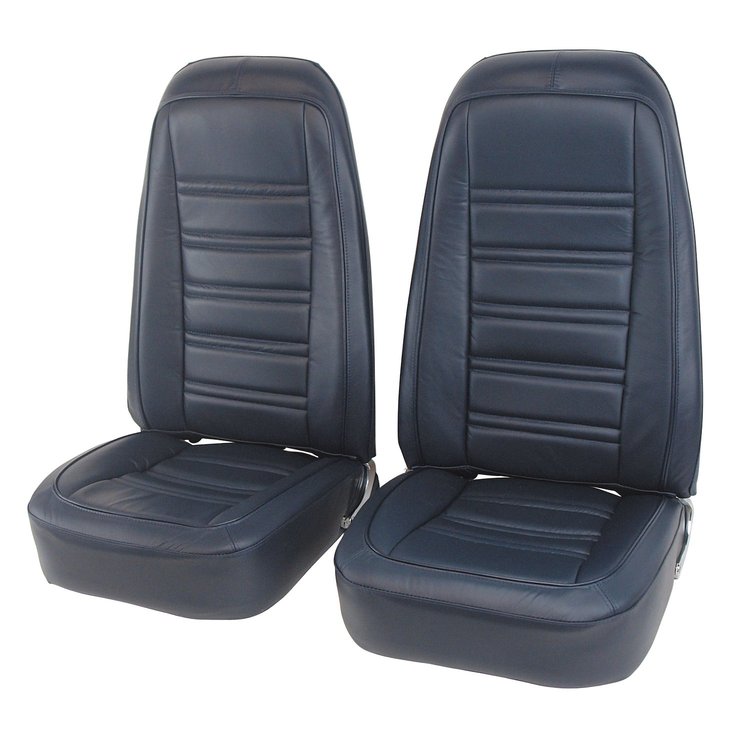 419848M Mounted Seats, 1978-1978 Chevy Corvette, Dark Blue 100-percent Leather
