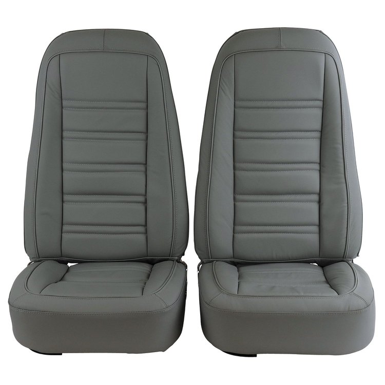 419867M Mounted Seats, 1976-1977 Chevy Corvette, Smoke 100-percent Leather