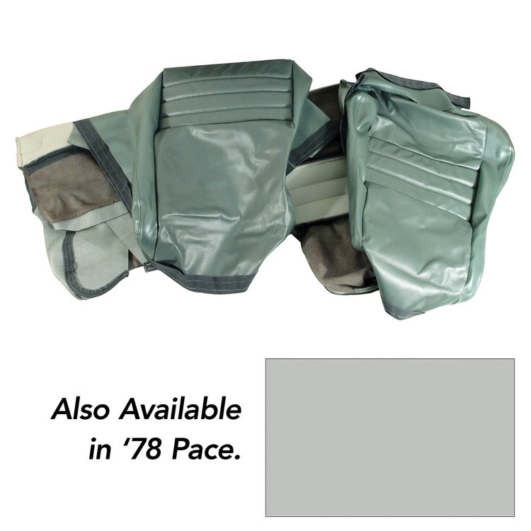 419962 Leather Seat Covers, 1978-1978 Chevy Corvette, Silver Pace Leathr/Vinyl Original 2 in. Bolster