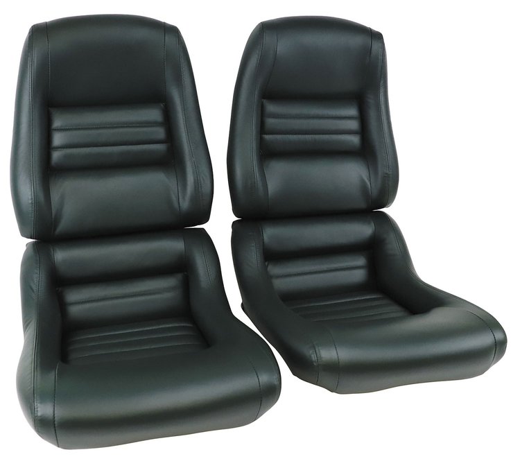 420014 Leather Seat Covers, 1979-1979 Chevy Corvette, Green 100-percent-Leather 2 in. Bolster