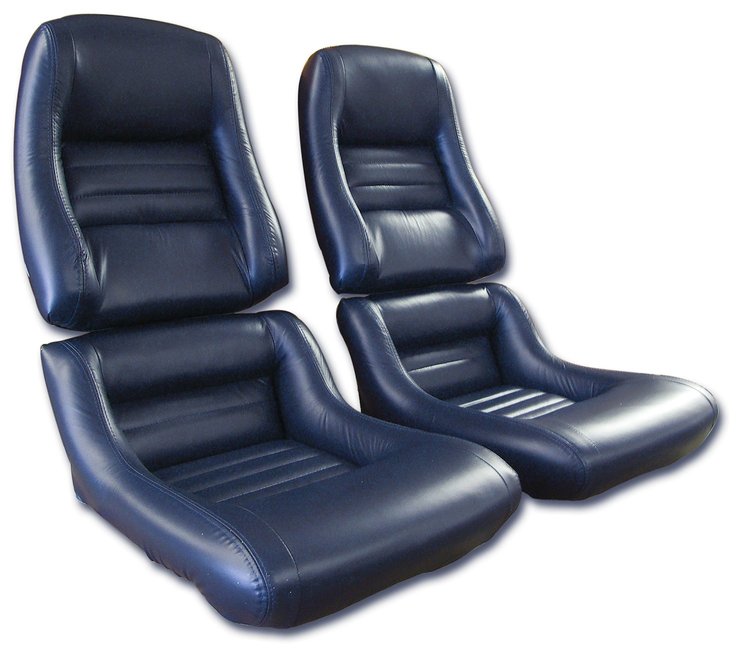 420048 Leather Seat Covers, 1979-1981 Chevy Corvette, Dark Blue 100-percent-Leather 2 in. Bolster