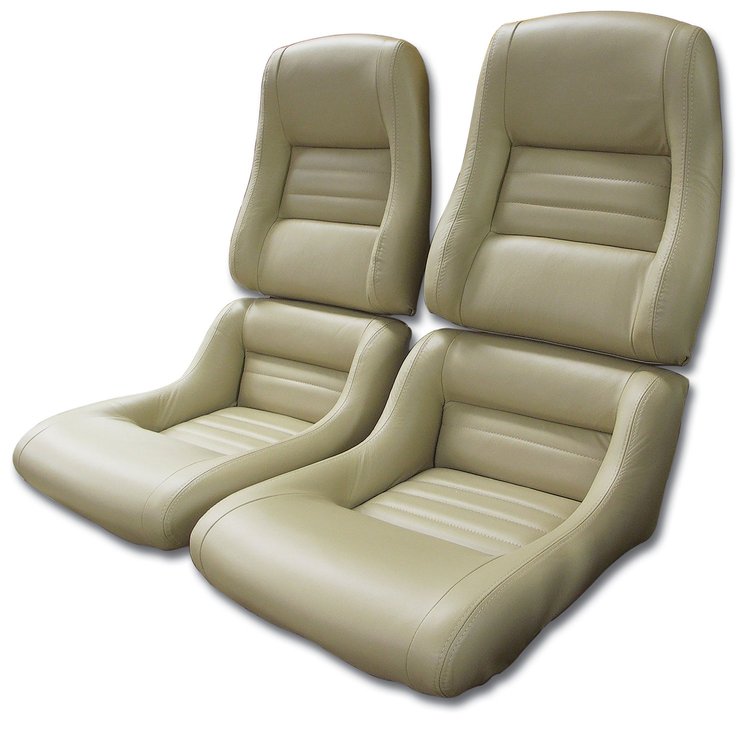 420050 Leather Seat Covers, 1979-1980 Chevy Corvette, Doeskin 100-percent-Leather 2 in. Bolster