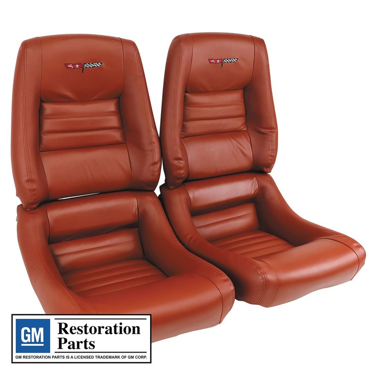 4201EM Mounted Embroidered Seat Cover Parts & Labor Bundle, 1978-1982 Chevy Corvette, Leather/Vinyl W/4 in. Bolster