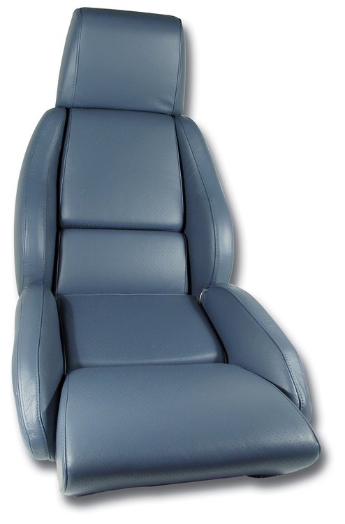 420370 Leather Seat Covers, 1984-1985 Chevy Corvette, Blue, Standard