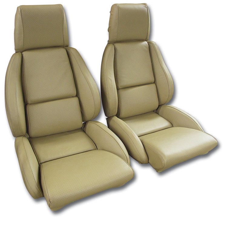 420372 Leather Seat Covers, 1984-1987 Chevy Corvette, Saddle Standard