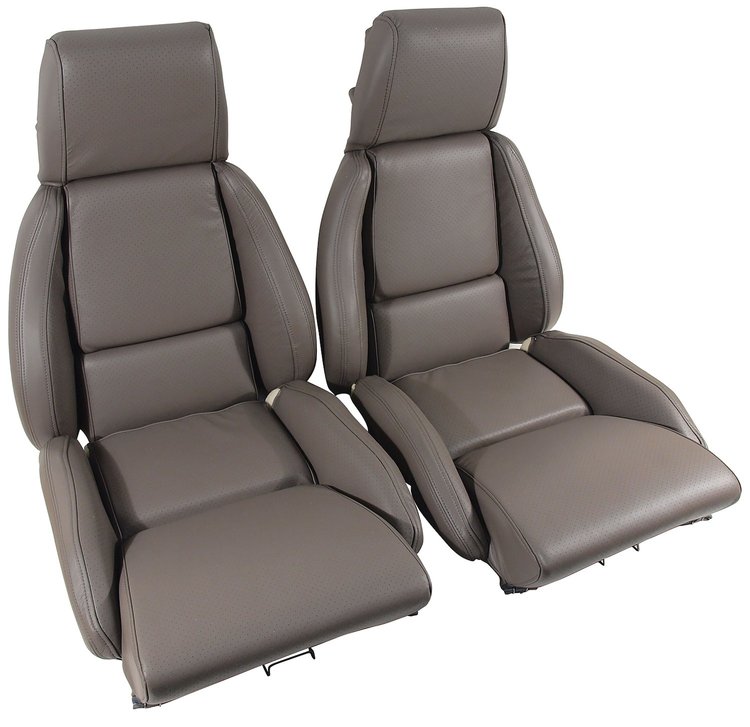 420379 Leather Seat Covers, 1988-1988 Chevy Corvette, Gray Standard