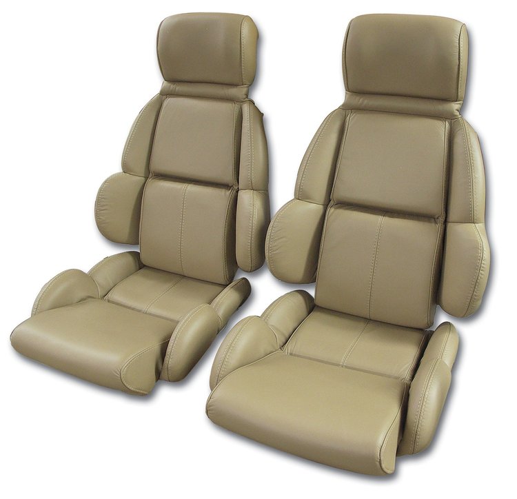 420482 Leather Seat Covers, 1992-1992 Chevy Corvette, Beige Standard