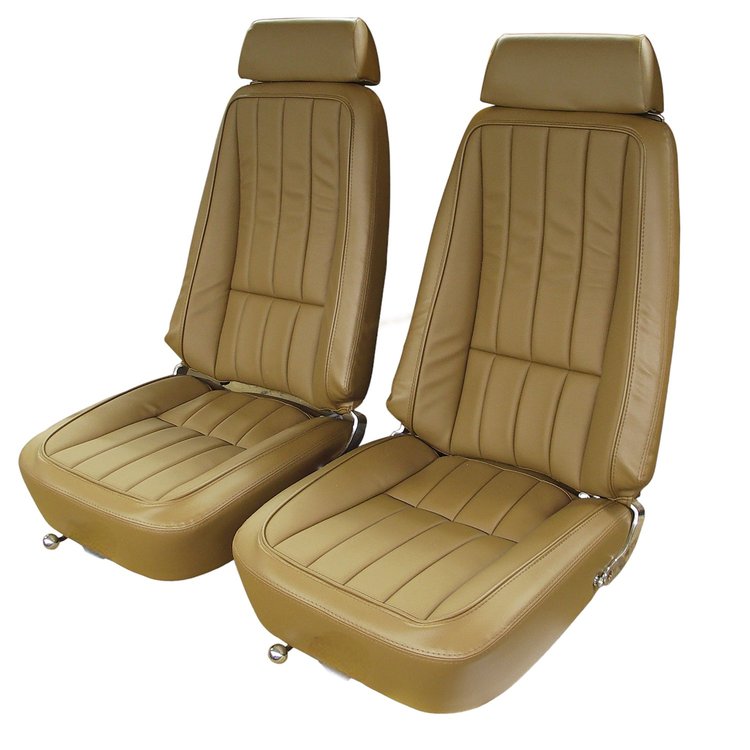 421156 Leather-Like Vinyl Seat Covers, 1969 Chevy Corvette, Saddle