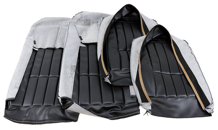 421220 Leather-Like Vinyl Seat Covers, 1970-1971 Chevy Corvette, Black