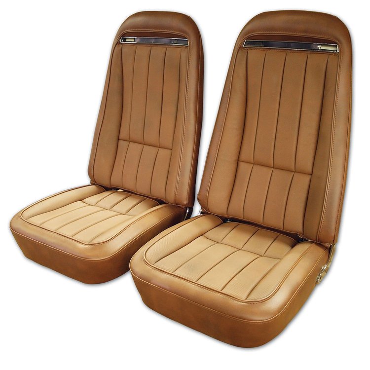421323 Leather-Like Vinyl Seat Covers, 1973-1973 Chevy Corvette, Dark Saddle